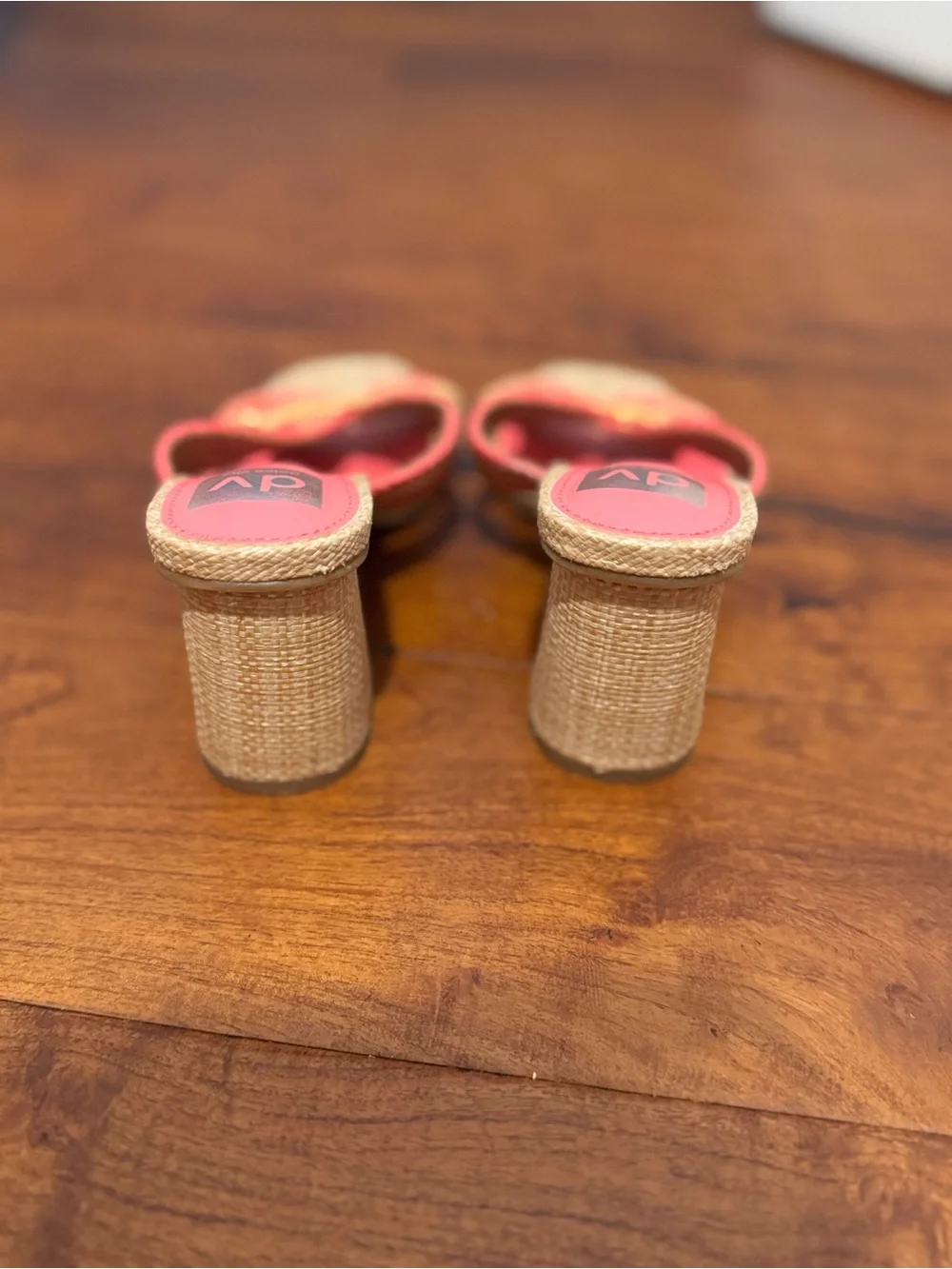 Dolce Vita Pink and Natural Braided Slide Sandals